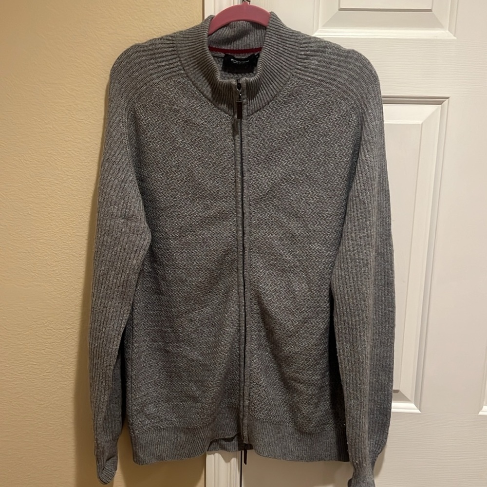 Bugatchi Full Zip Herringbone Sweater - image 4